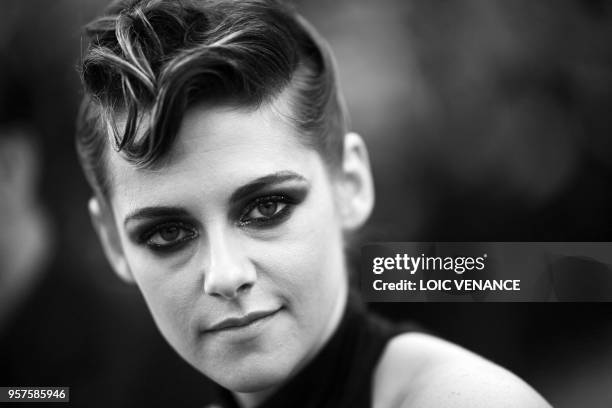 Actress and member of the Feature Film Jury Kristen Stewart poses as she arrives on May 8, 2018 for the screening of the film "Todos Lo Saben " and...