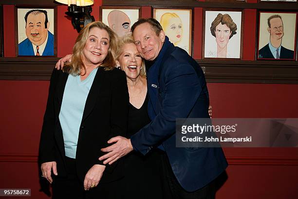 Kathleen Turner, Daryl Roth and Bill Irwin attendsthe unveiling of Daryl Roth's caricature at Sardi's on January 13, 2010 in New York City.