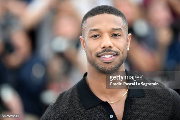 Actor Michael B. Jordan attends the photocall for "Farenheit 451" during the 71st annual Cannes Film Festival at Palais des Festivals on May 12, 2018...