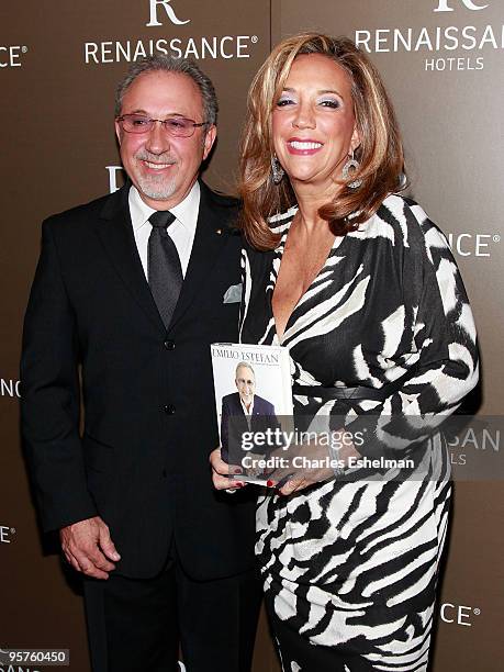 Emilio Estefan and Denise Rich celebrate the release of Emilio Estefan's New Book "The Rhythm of Success" at Renaissance New York Hotel 57 on January...