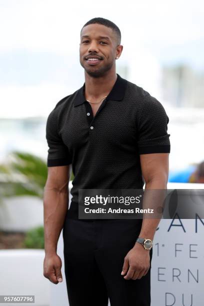 Actor Michael B. Jordan attends the photocall for "Farenheit 451" during the 71st annual Cannes Film Festival at Palais des Festivals on May 12, 2018...