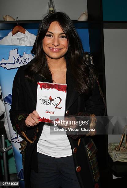 Actress Ana Brenda Contreras attends the "Mujeres Asesinas" Season 2 DVD launch at Plaza Loreto on January 13, 2010 in Mexico City, Mexico.