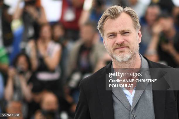 British director Christopher Nolan poses on May 12, 2018 during a photocall at the 71st edition of the Cannes Film Festival in Cannes, southern...