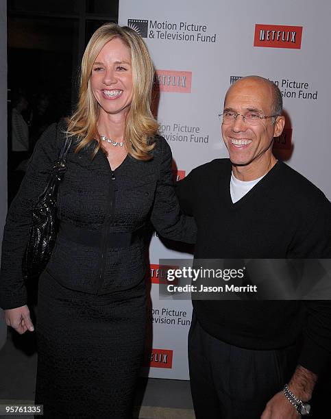 Producer Jeffrey Katzenberg and Diane Nelson arrive at the premiere screening of "Before I Forget" in association with the Motion Picture &...