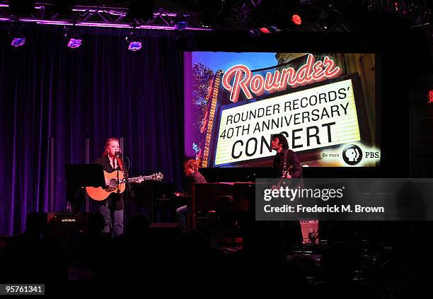 Recording artist Mary Chapin Carpenter performs during the PBS portion of the 2010 Television Critics Association Press Tour at the Langham Hotel on...