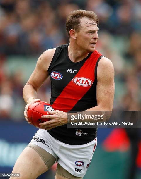 Brendon Goddard of the Bombers in action during the 2018 AFL round eight match between the Carlton Blues and the Essendon Bombers at the Melbourne...