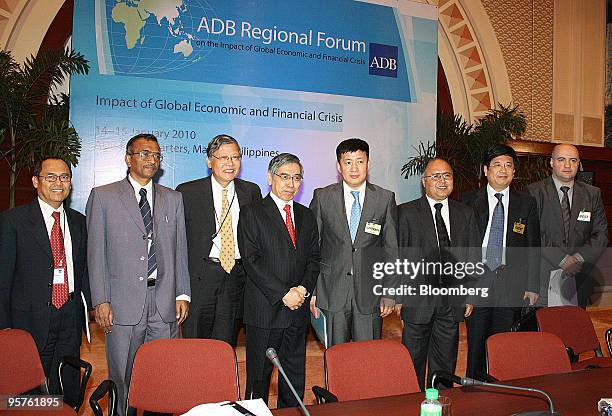 The Asian Development Bank Regional Forum opens in Manila, the Philippines, on Thursday, Jan. 14, 2010. From left to right are: Agus Suprijanto,...