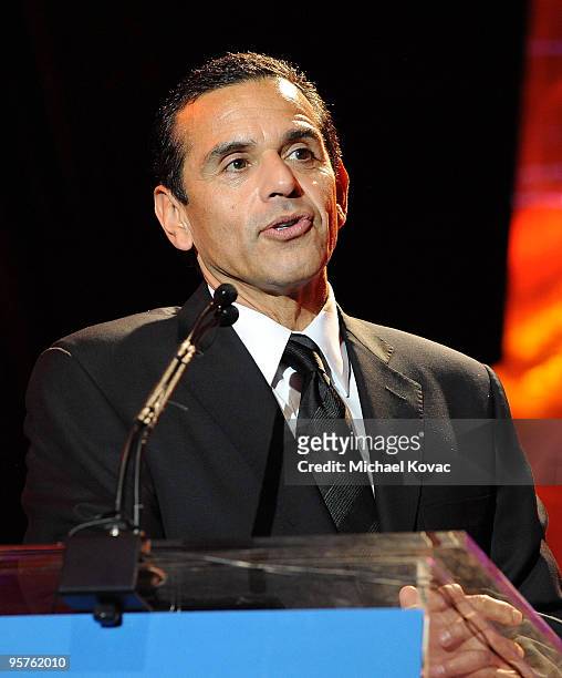 Mayor of the City of Los Angeles Antonio Villaraigosa presents at the City Of Hope's "Spirit Of Life" Award Dinner Gala at L.A. LIVE Hotel and...