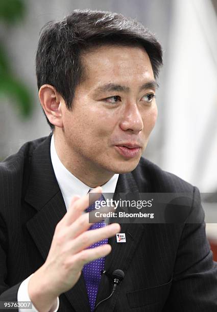 Seiji Maehara, Japan's minister for land and transport, speaks during an interview in Tokyo, Japan, on Thursday, Jan. 14, 2010. The government has...