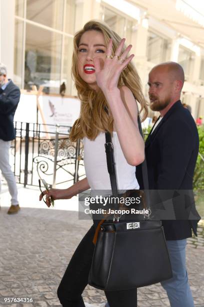 Amber Heard is seen at Hotel Martinez during the 71st annual Cannes Film Festival at on May 12, 2018 in Cannes, France.