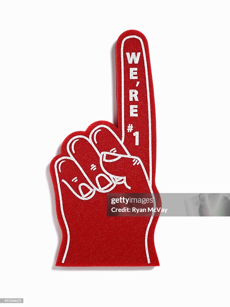 Foam finger on white