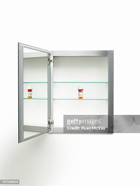 medicine cabinet on white - medicine cabinet stock pictures, royalty-free photos & images