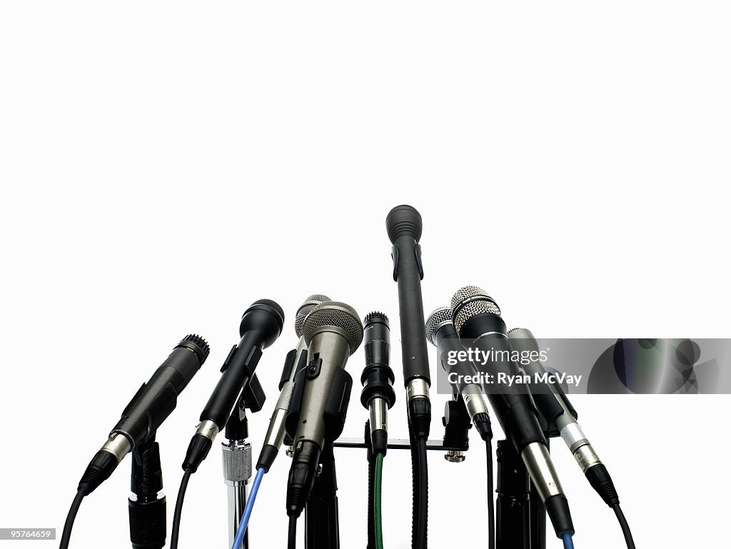 Microphones on white