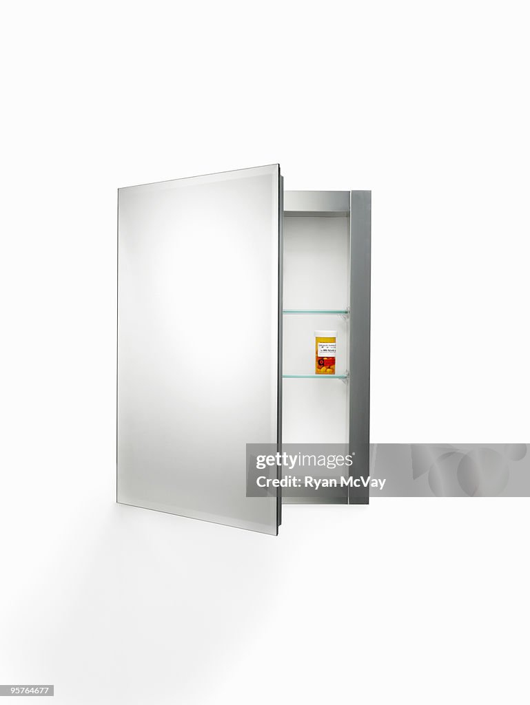 Medicine cabinet on white