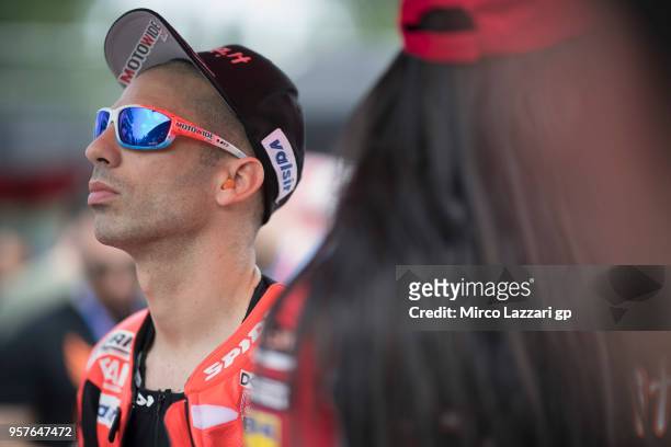 Marco Melandri of Italy and ARUBA.IT RACING-DUCATI prepares to start on the grid during the WorldSBK Race 1 during the 2018 Superbikes Italian Round...