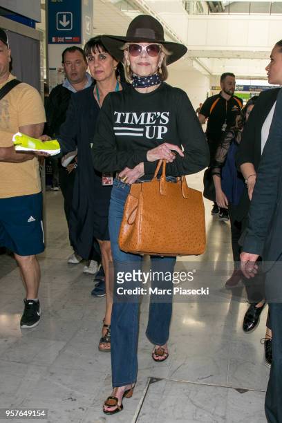 Actress Jane Fonda is seen during the 71st annual Cannes Film Festival at Nice Airport on May 12, 2018 in Nice, France.