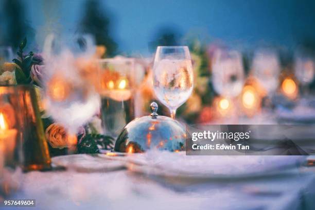 wedding decor details on wedding reception - banquet stock pictures, royalty-free photos & images