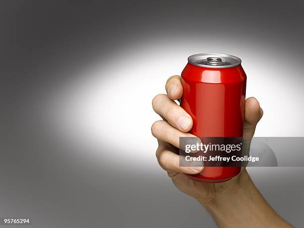 hand holding beverage can - drinks can stock pictures, royalty-free photos & images