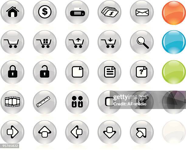 internet icon set - 25 grey - printer security stock illustrations