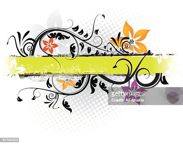 floral horizontale banner - af studio stock-grafiken, -clipart, -cartoons und -symbole