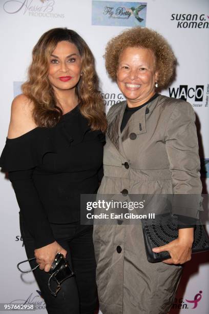 Tina Knowles and Debra Lee attend WACO Theater Center Presents "Letters From Zora"-Opening Night at WACO Theater Center on May 11, 2018 in Los...