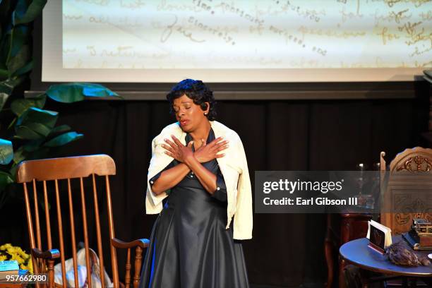 Actor Vanessa Bell Calloway performs as Zora Neale Hurston at WACO Theater Center on May 11, 2018 in Los Angeles, California.