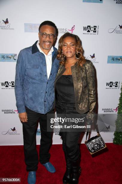 Greg Mathis and Linda Reese attend WACO Theater Center Presents "Letters From Zora"-Opening Night at WACO Theater Center on May 11, 2018 in Los...