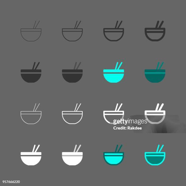 noodle bowl icon - multi serie - noodle bar stock-grafiken, -clipart, -cartoons und -symbole