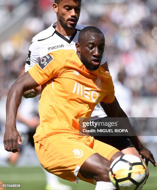 Porto's Malian forward Moussa Marega vies with Vitoria Guimaraes' Brazilian defender Jubal during the Portuguese league football match between...