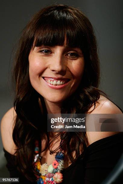 Actress Fabiana Perzabal during the press conference of the new Tv series named 'Bienes Raices' presebtation at IPN Television headquarters on...