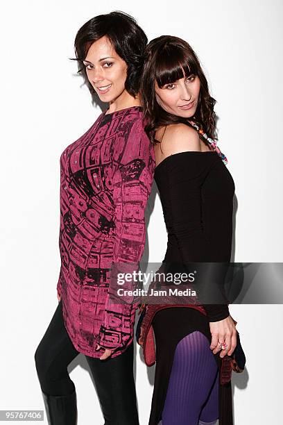 Actresses Gabriela de la Garza and Fabiana Perzabal during the press conference of the new Tv series named 'Bienes Raices' presentation at IPN...