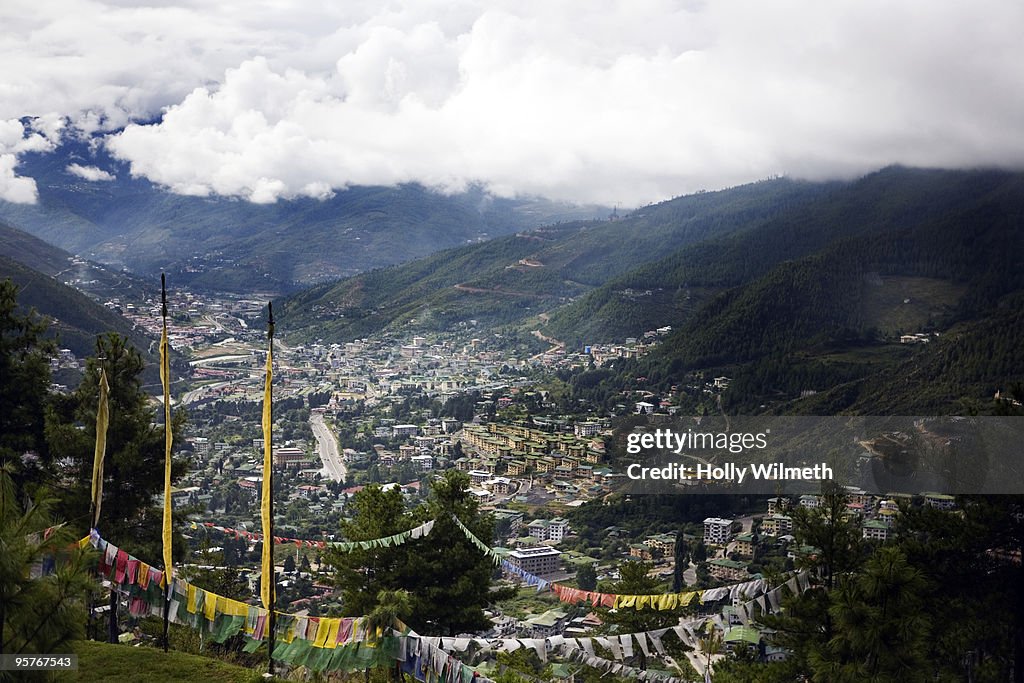City view of Thimpu, Bhutan.