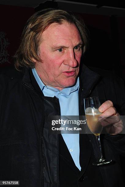 Actor Gerard Depardieu poses at the IKKS Shop 10th Aniversary Party at the IKKS Shop - St Etienne on April 29, 2009 in Paris, France.