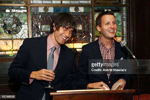 Collegehumor.com co-founders Ricky Van Veen and Josh Abramson receive the Citation of Merit for the Art of Comedy at The National Arts Club on...