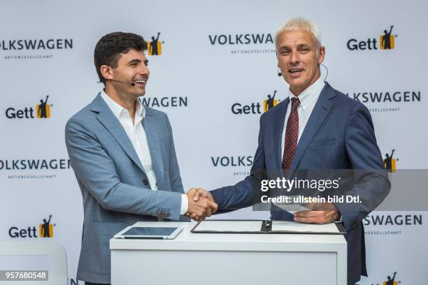 Die Volkswagen Gruppe kündigt eine strategische Partnerschaft mit dem Online-Mobilitätsanbieter Gett im VW Drive Center in Berlin an....