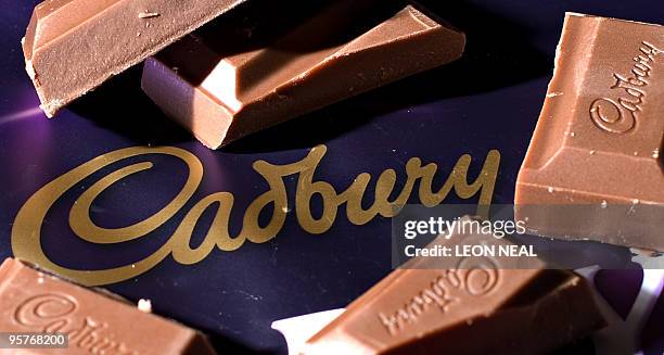 Bar of Cadbury's Dairy Milk chocolate is pictured in London, on January 14, 2010. US chocolate maker Hershey has authorised a bid to be prepared for...