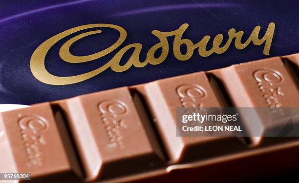 Bar of Cadbury's Dairy Milk chocolate is pictured in London, on January 14, 2010. US chocolate maker Hershey has authorised a bid to be prepared for...
