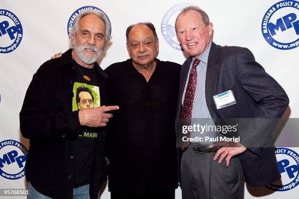 Tommy Chong, Richard Anthony 'Cheech' Marin and Jack Jennings attend The Marijuana Policy Project's 15th Anniversary Gala at the Hyatt Regency on...