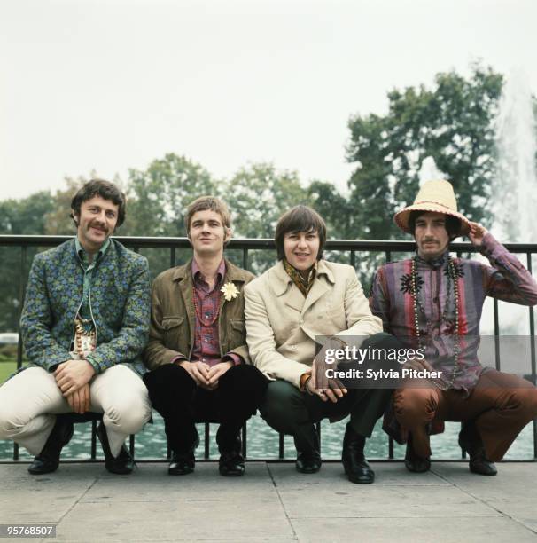 English psychedelic pop group The Flower Pot Men, 1967. Left to right: Tony Burrows, Pete Nelson, Robin Shaw and Neil Landon.