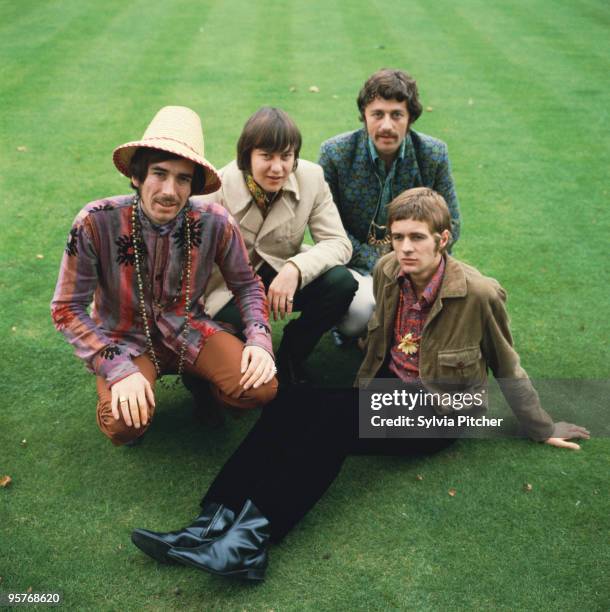 English psychedelic pop group The Flower Pot Men, 1967. Left to right: Neil Landon, Robin Shaw, Tony Burrows and Pete Nelson .