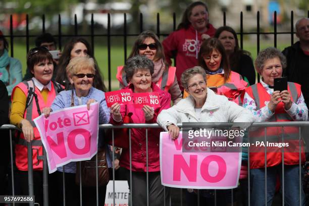 Pro-life demonstrators from Stand up for Life campaign in Merrion Square, Dublin, for the retention of the Eighth Amendment of the Irish Constitution...