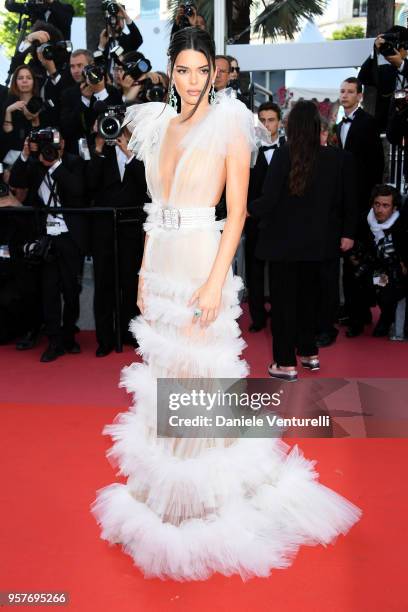 Kendall Jenner attends the screening of "Girls Of The Sun " during the 71st annual Cannes Film Festival at Palais des Festivals on May 12, 2018 in...