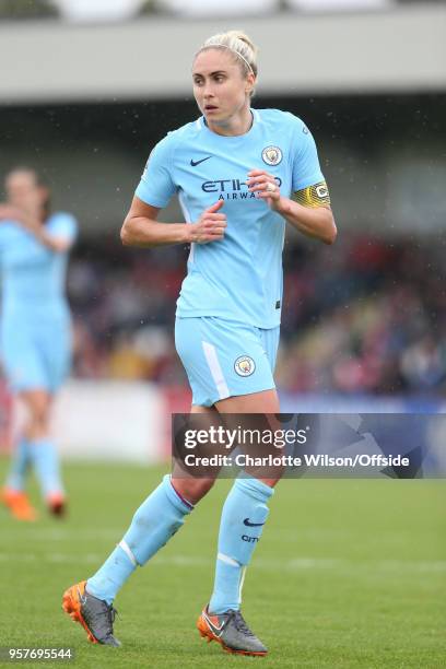 Steph Houghton of Man City during the Womens Super League match between Arsenal Ladies and Manchester City Women at Meadow Park on May 12, 2018 in...