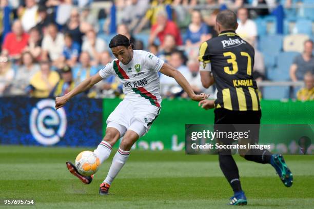 Nasser El Khayati of ADO Den Haag, Guram Kashia of Vitesse during the Dutch Eredivisie match between Vitesse v ADO Den Haag at the GelreDome on May...