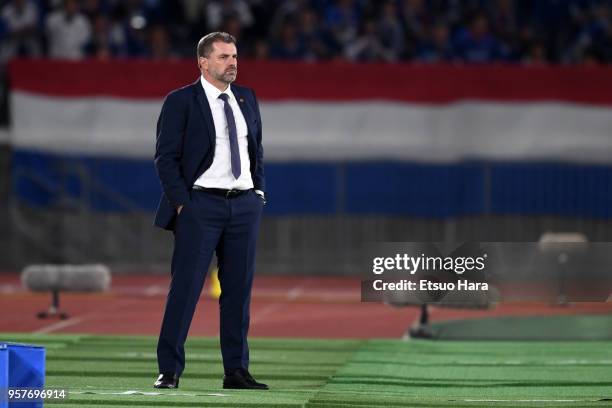 Head coach Ange Postecoglou of Yokohama F.Marinos looks on during the J.League J1 match between Yokohama F.Marinos and Gamba Osaka at Nissan Stadium...