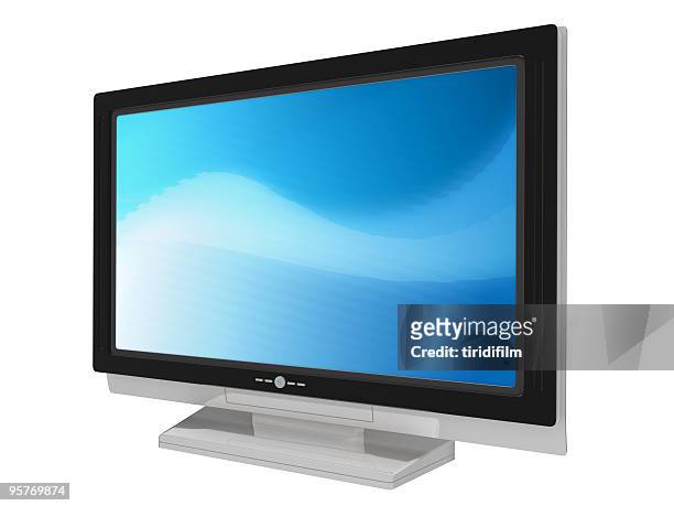 lcd flat tv , perspective - lcd tv stock pictures, royalty-free photos & images