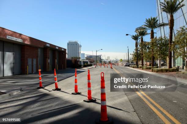 road signs at downtown las vegas, nevada, usa - shadow cone stock pictures, royalty-free photos & images