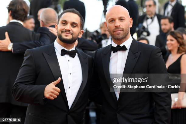 Malik Bentalha and Franck Gastambide attends the screening of "Girls Of The Sun " during the 71st annual Cannes Film Festival at Palais des Festivals...
