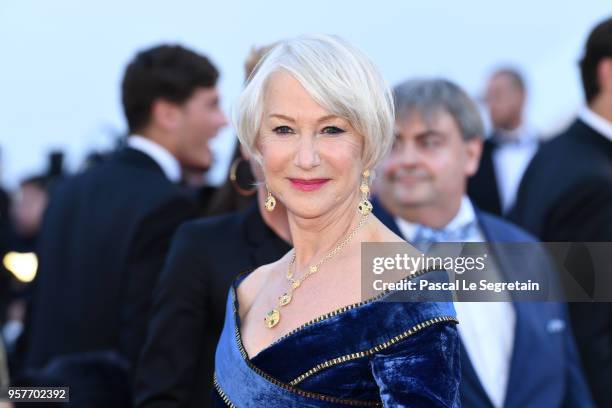 Actress Helen Mirren attends the screening of "Girls Of The Sun " during the 71st annual Cannes Film Festival at Palais des Festivals on May 12, 2018...