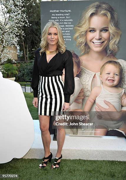 Actress Rebecca Romijn unveils her second Milk Mustache ad at "The Great Gallon Give" at The Backyard at W Los Angeles - Westwood on January 11, 2010...